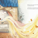 Compendium The Candy Dish book open to a watercolor of golden light pouring from a dish