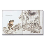 Compendium What Do You Do With a Problem book open to a child walking through a gray sketched city
