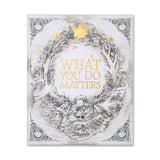 Compendium What You Do Matters Set slipcase, front view with a gold wreath and crown
