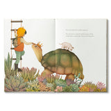 Compendium Why Not book open to a child climbing a ladder beside a giant tortoise