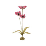 Creative Co-Op Paper Flowers with Stand in pink, three pink paper poppies with green leaves in a base