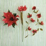Paper poinsettia garland styled on a table