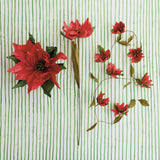 Paper poinsettia garland styled on a table