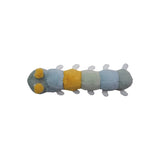 Creative Co-Op Plush Caterpillar, top view showing the striped segments