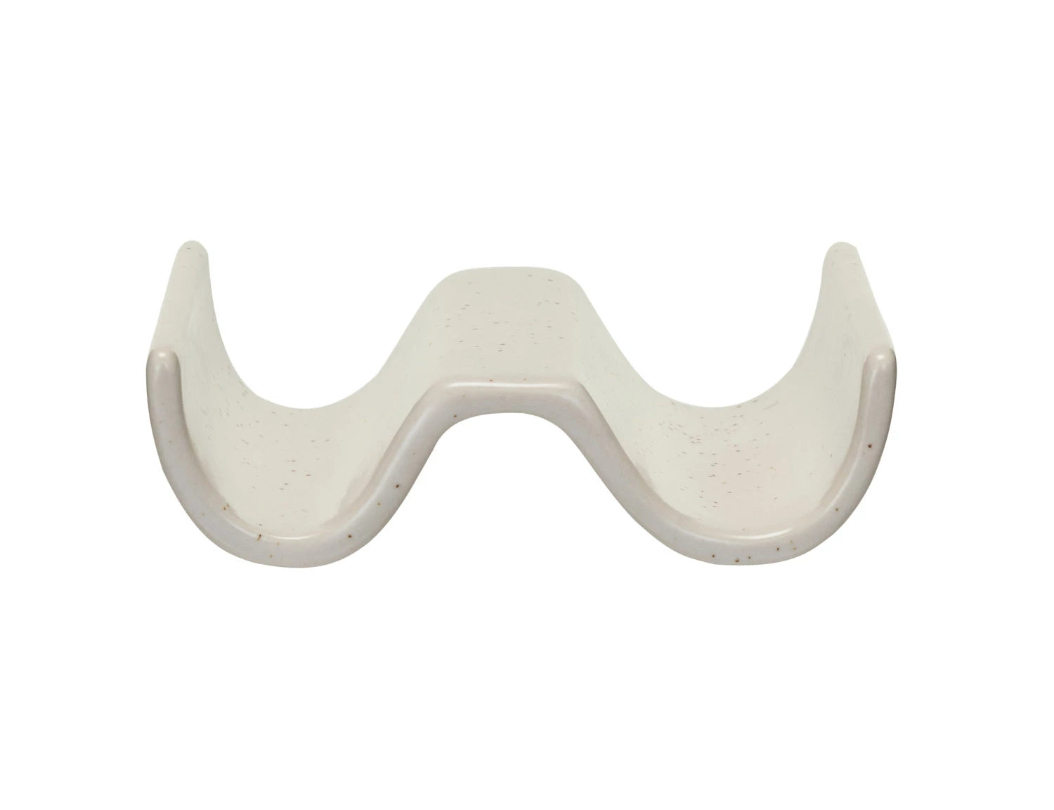 Creative Co-Op Stoneware Soap & Sponge Holder, a cream curved dish with a raised center