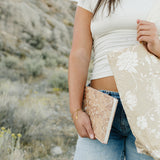 Desert Sol Carryall Tote in Canyon Rose with the matching Canyon Rose hardcover notebook