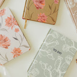 Desert Sol Floral Gesture hardcover notebooks and the Desert Intentions To Do notebook together