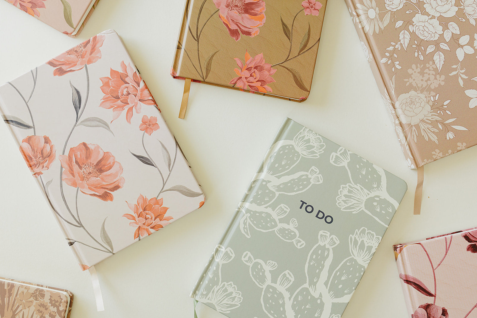 Desert Sol Floral Gesture hardcover notebooks and the Desert Intentions To Do notebook together