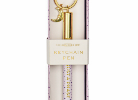 Just a Phase Pen Keychain, a mini pen on a key ring printed Just a Phase