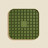 DOG by Dr Lisa DOG Lick Mat in Khaki, an olive green silicone mat with a waffle grid texture