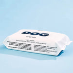 DOG by Dr Lisa Dog Wipes pack showing the ingredients and usage information on the side