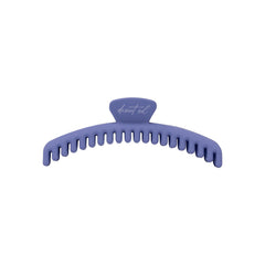 Frenchie claw clip in Lavender, standard size, a matte lavender purple hair claw clip with desert sol script on the top tab, on a white background.