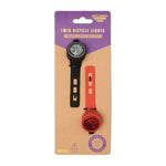 Gentlemen's Hardware Twin Bicycle Lights in their purple and kraft retail packaging