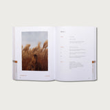 The Good and Beautiful Bible Study Volume 1 open to a Reflect page with a photo of golden grass