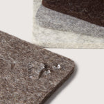 Close-up of water droplets beading on the Graf Lantz Bierfilzl Square Coasters in Earth