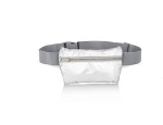 Hi Love Fanny Pack in Shimmer White, an iridescent white belt bag with a gray strap