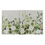 Hosanna Revival CSB Notetaking Bible Dorset theme full cover spread with white roses and greenery