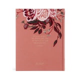 Hosanna Revival CSB Notetaking Bible Rosedal theme back cover with florals and a scripture verse