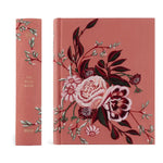 Hosanna Revival CSB Notetaking Bible Rosedal theme shown with its floral spine