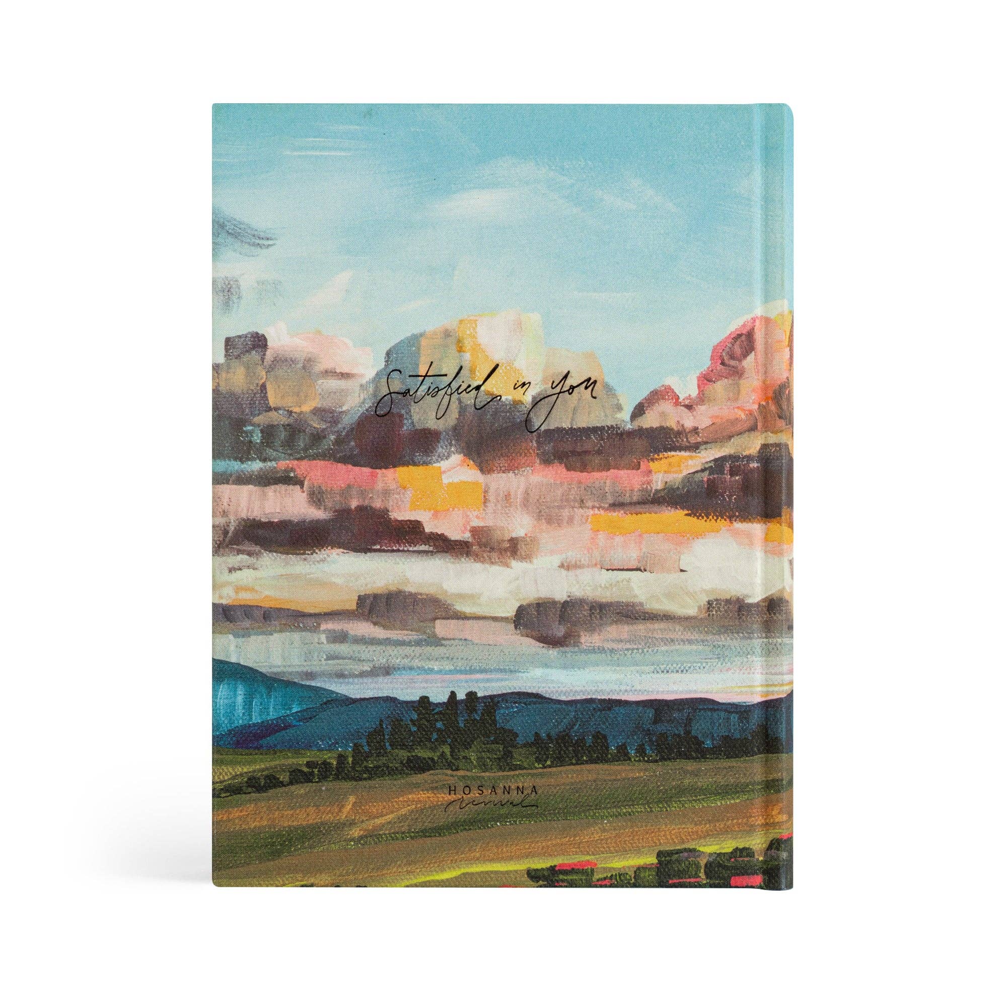 Hosanna Revival ESV Journaling Bible Santa Lucia theme back cover with the sunset landscape painting