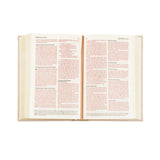 Hosanna Revival NLT Compact Bible Casablanca theme open to a page with red-letter text