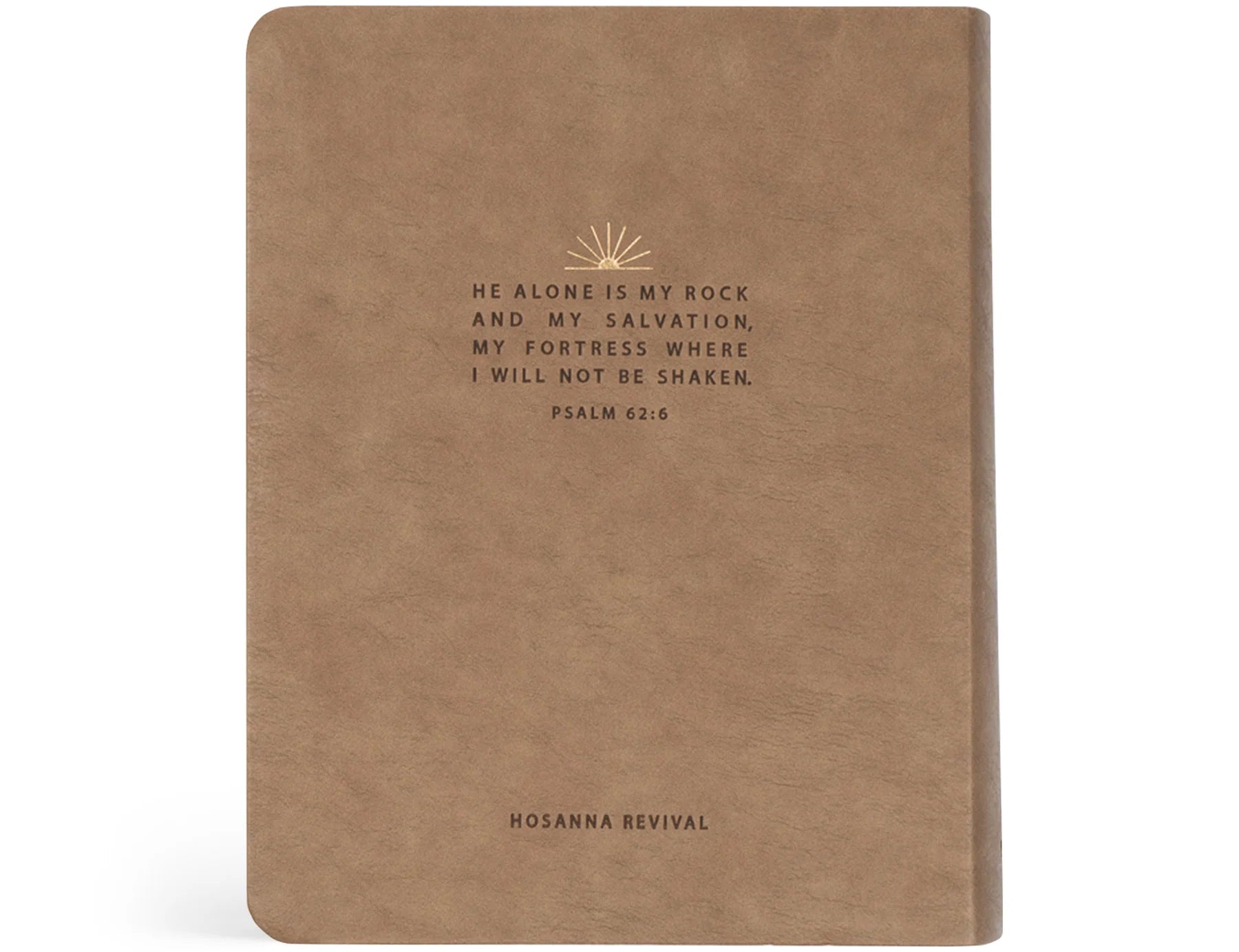Hosanna Revival NLT Notetaking Bible Galilee theme back cover with a Psalm 62:6 verse