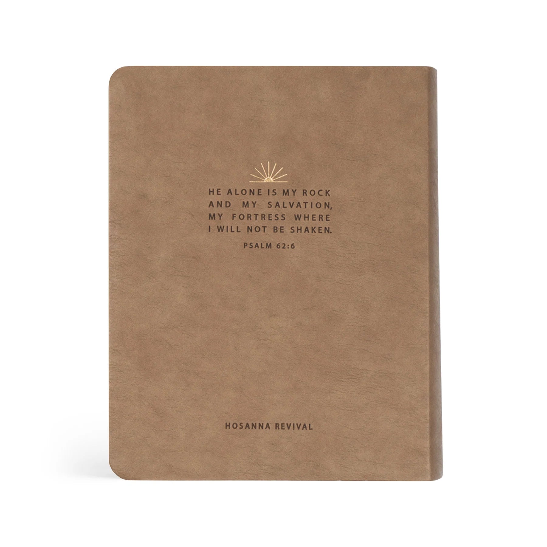 Hosanna Revival NLT Notetaking Bible Galilee theme back cover with a Psalm 62:6 verse
