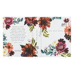 Hosanna Revival NLT Notetaking Bible Madrid theme full cover spread with burgundy florals