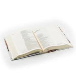 Hosanna Revival NLT Notetaking Bible Madrid theme lying open at an angle