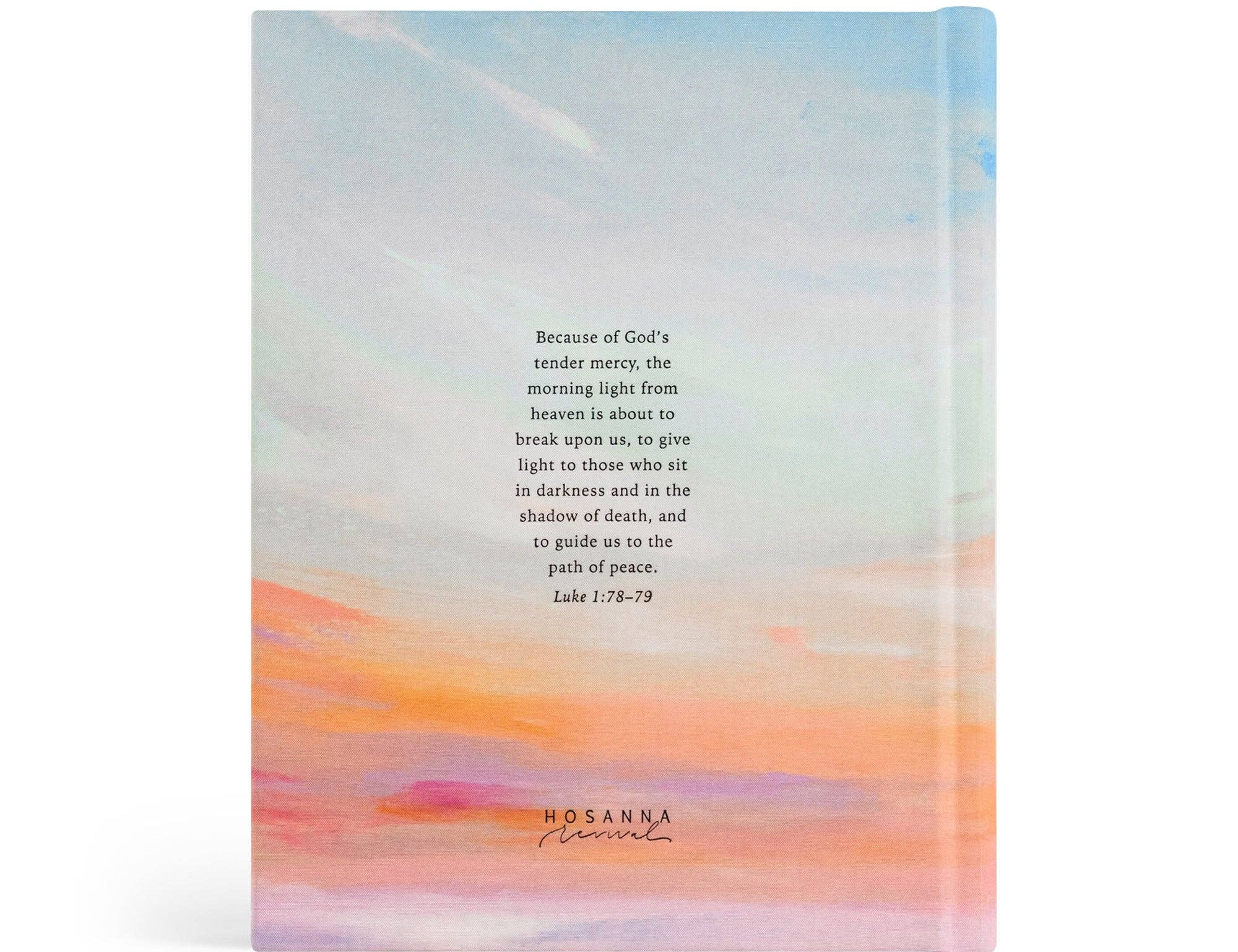 Hosanna Revival NLT Notetaking Bible Rosemary Beach theme back cover with a Luke 1:78-79 verse