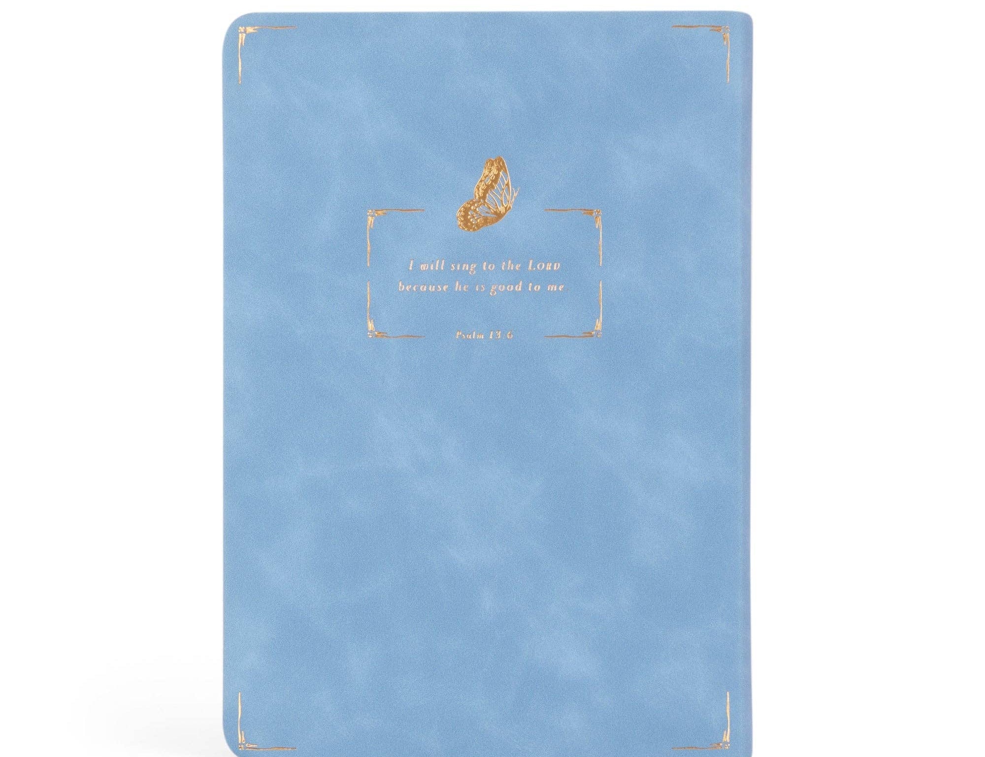 Hosanna Revival Notebook Bethany theme back cover with a gold-framed verse