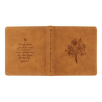 Hosanna Revival One Thing I Ask prayer journal in Amelia, full tan cover spread with a floral sketch
