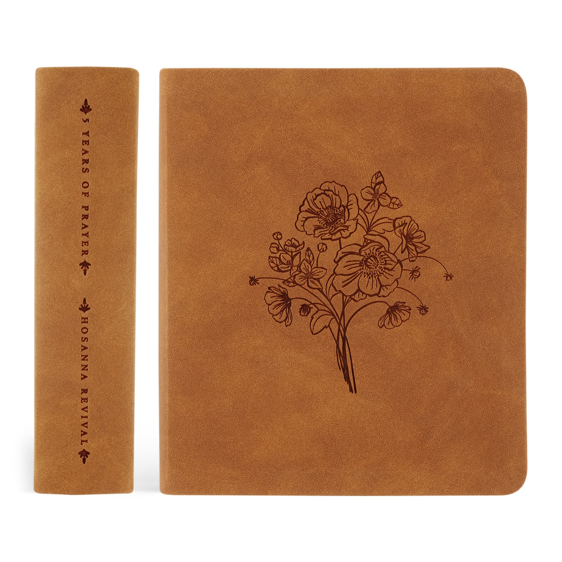 Hosanna Revival One Thing I Ask prayer journal in Amelia shown with its tan spine