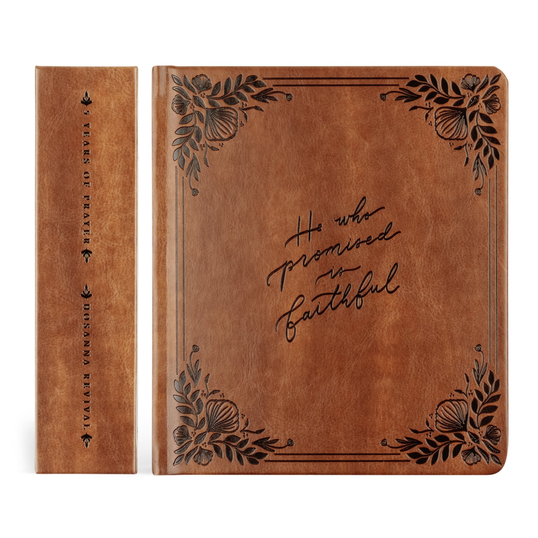 Hosanna Revival One Thing I Ask prayer journal in Edinburgh shown with its brown spine