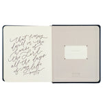 Hosanna Revival One Thing I Ask prayer journal open to the hand-lettered Psalm 27:4 endpaper