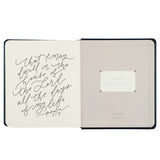 Hosanna Revival One Thing I Ask prayer journal open to the hand-lettered Psalm 27:4 endpaper