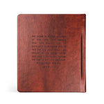 Hosanna Revival One Thing I Ask prayer journal in Stockholm, rust brown back cover with a Matthew 6:9-13 verse