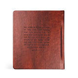 Hosanna Revival One Thing I Ask prayer journal in Stockholm, rust brown back cover with a Matthew 6:9-13 verse