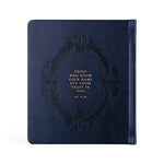 Hosanna Revival One Thing I Ask prayer journal in Versailles, back cover with an embossed Psalm 9:10 verse
