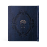 Hosanna Revival One Thing I Ask prayer journal in Versailles, back cover with an embossed Psalm 9:10 verse
