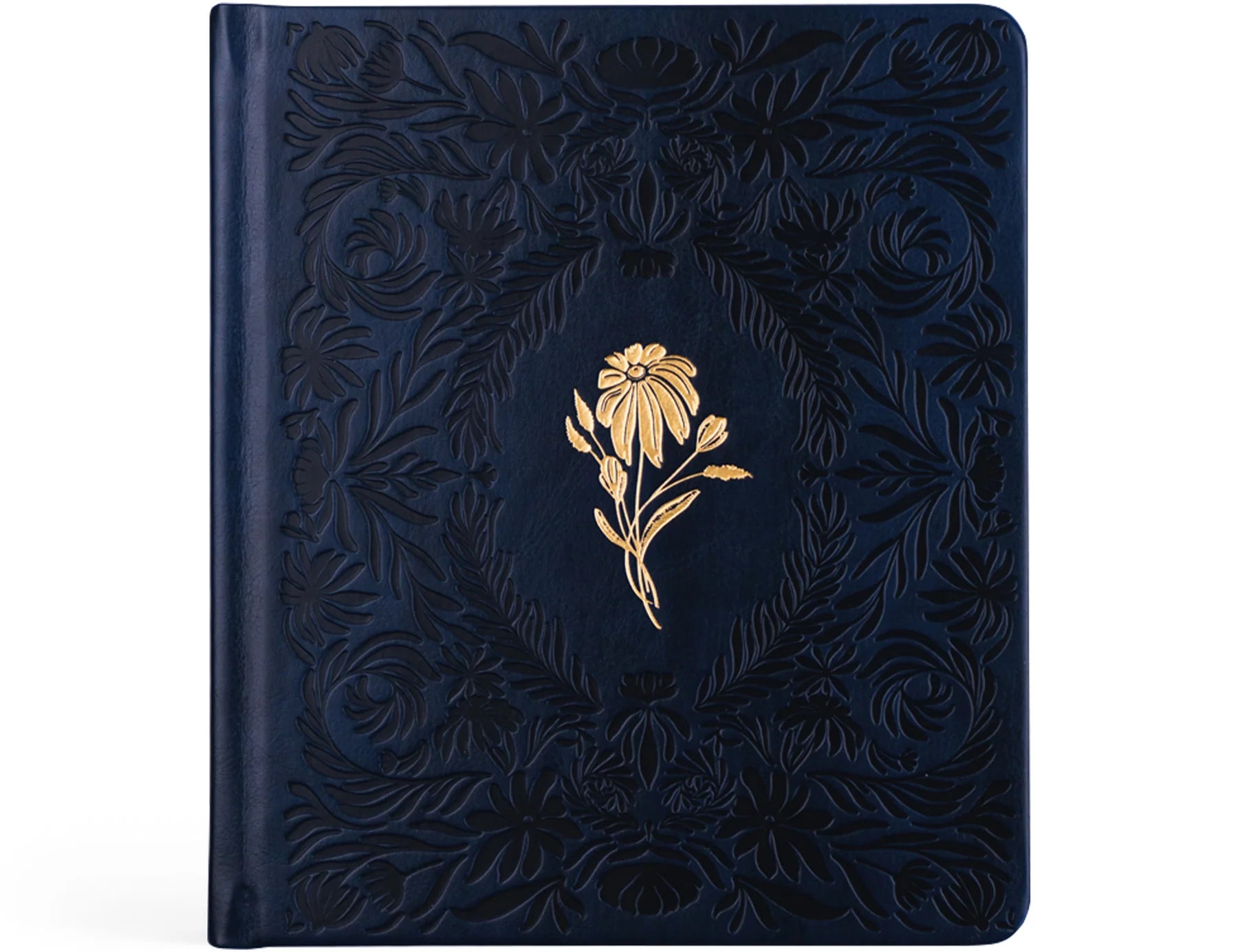 Hosanna Revival One Thing I Ask 5 Years of Prayer journal in Versailles, a navy embossed cover with a gold flower