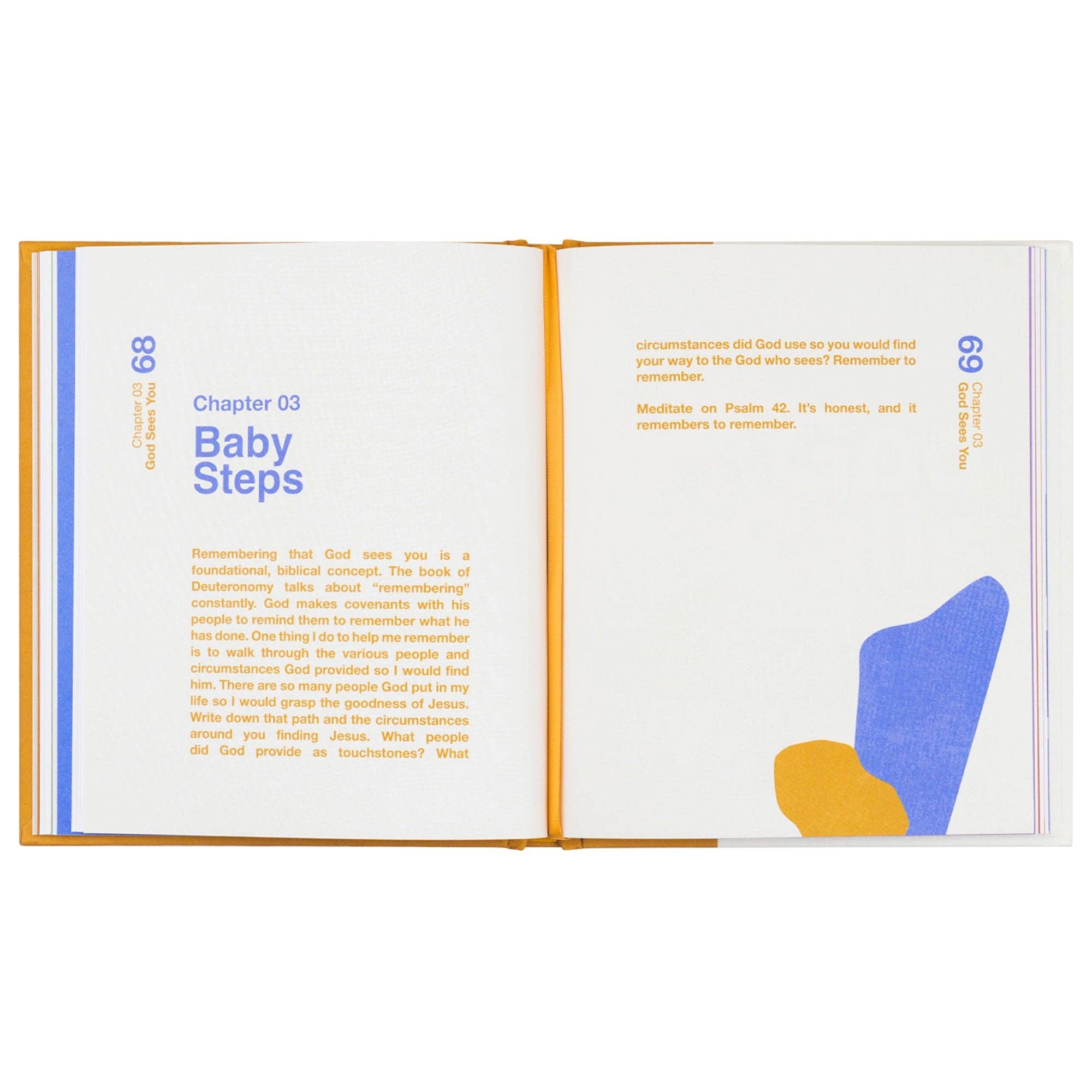 Hosanna Revival Start From Here by Ness Cannon, open to the Baby Steps page with abstract shapes