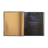 Hosanna Revival Wonder by Alicia Hamilton, open to the gold endpaper and title page