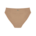 Huha Mineral Bikini underwear in Tan, back view laid flat