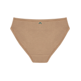 Huha Mineral Bikini underwear in Tan, back view laid flat
