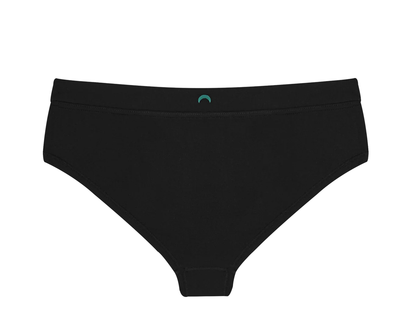 Huha Mineral Cheeky underwear in Black, back view laid flat