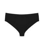 Huha Mineral Cheeky underwear in Black, front view laid flat