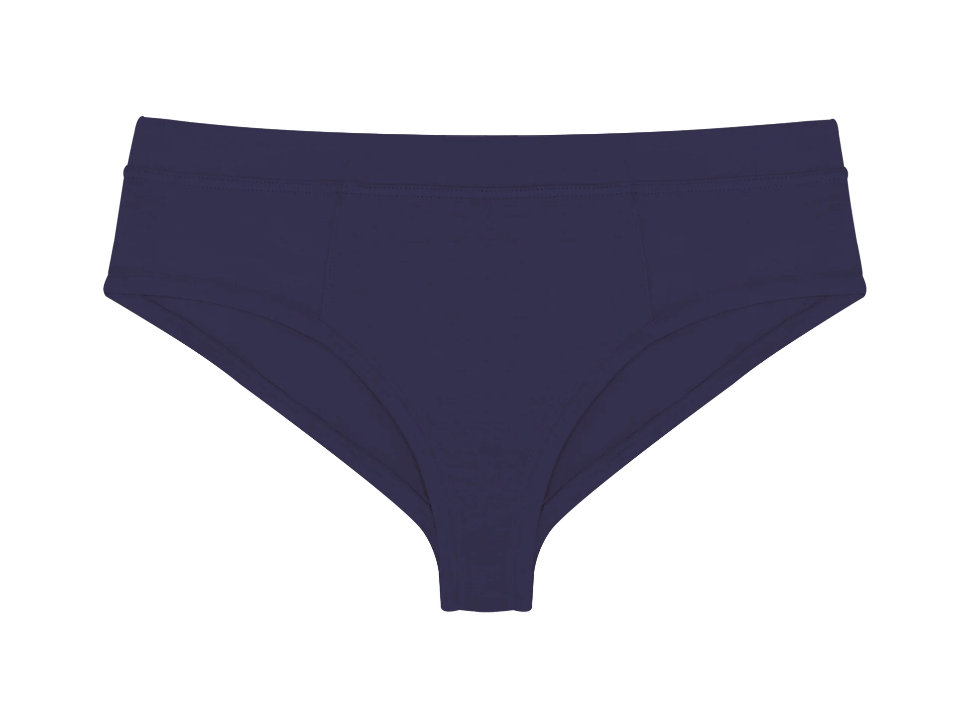 Huha Mineral Cheeky underwear in Navy, front view laid flat