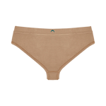 Huha Mineral Cheeky underwear in Tan, back view laid flat