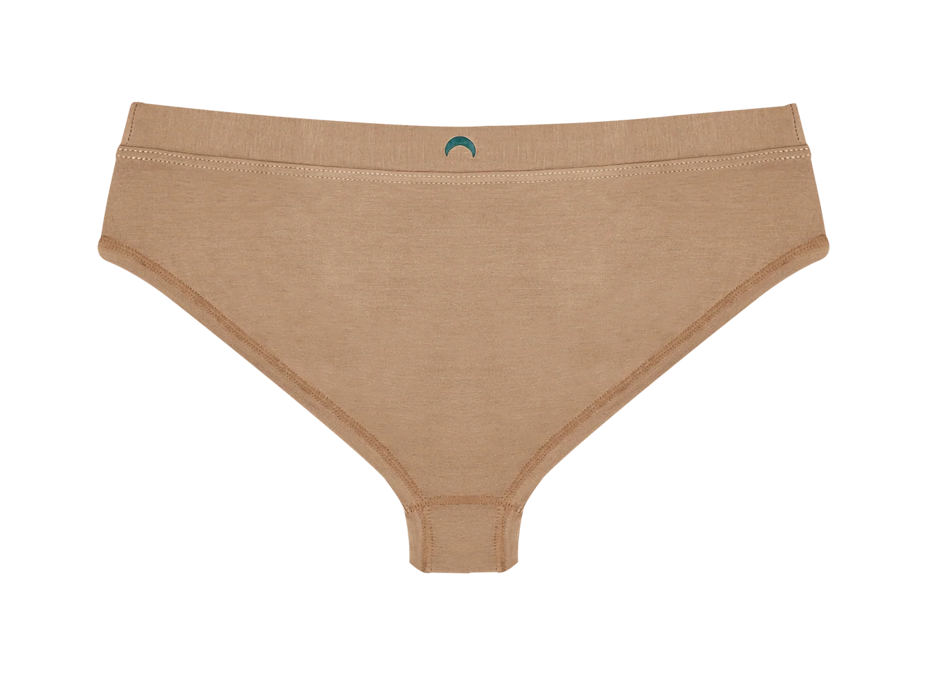 Huha Mineral Cheeky underwear in Tan, back view laid flat